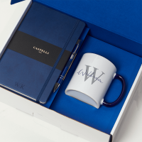 Initial Name Blue Castelli With Pen & Two Tone Blue Mug 2