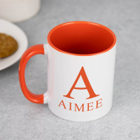 personalised orange two tone mug