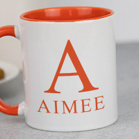 personalised orange two tone mug