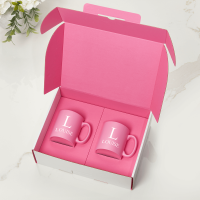 Initial Name Pink Inner Mugs Gift Set