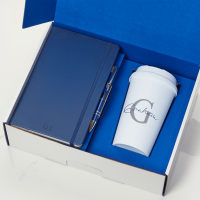 Initial Script name blue inner With Pink Castelli Pink Pen & All White Travel Flask 