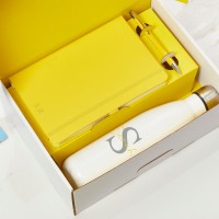 Yellow Castelli Notebook, Pen & White Water Bottle Gift Set