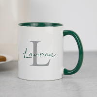 Green Inner Initial Mug