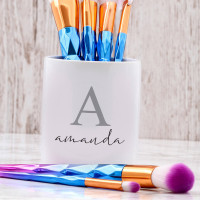 Personalised makeup brush pot