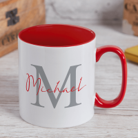Red Inner Initial Mug