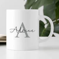 Initial Name White Durham Mug