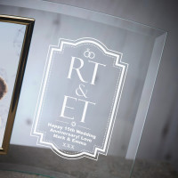 Personalised Bevelled Glass Crescent Frame for 6x4" Photo