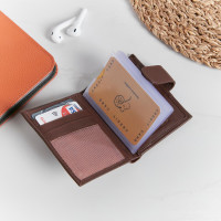 personalised Ricky Credit Card Holder Cognac