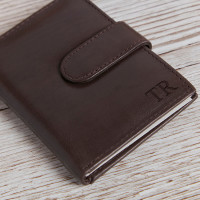 personalised Ricky Credit Card Holder Brown