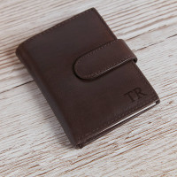 personalised Ricky Credit Card Holder Brown