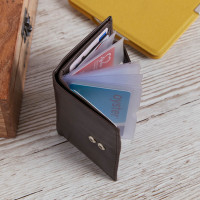 personalised Ricky Credit Card Holder Brown