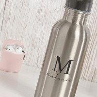 personalised Silver Water Bottle