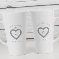 personalised Just Married Latte Mugs