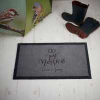 personalised just married doormat