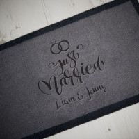 personalised just married doormat