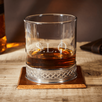 English Pewter Celtic Glass Whisky Tumbler