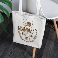 personalised Knitting Canvas Tote Bag