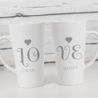personalised LOVE Double Latte Mugs