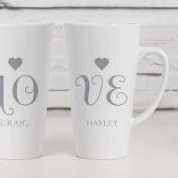 personalised LOVE Double Latte Mugs