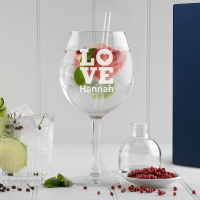 L O V E Gin glass