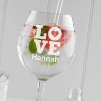 L O V E Gin glass