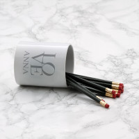 personalised love pen pot