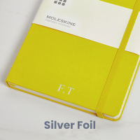 personalised lemon green moleskine