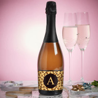 Leopard Print Monogram Prosecco (Personalised)