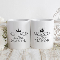 personalised lord and lady matching mugs