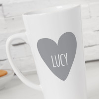 personalised Heart Tall Latte Mug