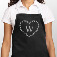 personalised Hearts Border Monogram Apron