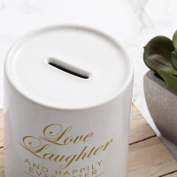 personalised Love Laughter Personalised Money Box