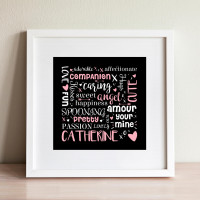 personalised Love Word Storm Wall Art