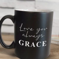 Love You Always Black Satin Mug