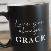 Love You Always Black Satin Mug