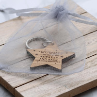 personalised star wood keyring