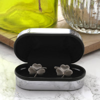 personalised Lucky Clover Cufflinks Gift Set