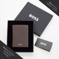 Hugo Boss Classic Smooth Card Holder - Brown