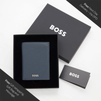 Hugo Boss Classic Grained Card Holder - Navy