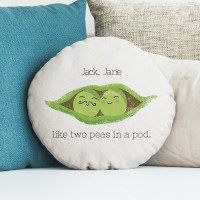 personalised Peas in a pod Round Cushion 18"