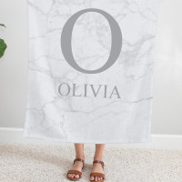 personalised Marble Monogram Blanket