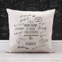 personalised Math's Problems Cotton Cushion