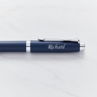 Parker IM Blue Chrome Trim Fountain Pen
