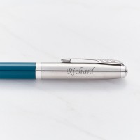 Parker 51 Fountain Pen Teal Blue Chrome Trim Pen