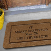Merry Christmas Engraved Doormat (Personalised)