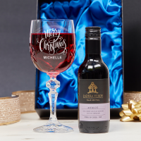 Merry Christmas Glass Goblet Gift Set 