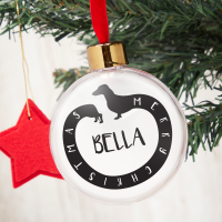 Merry Christmas Sausage Dog Bauble