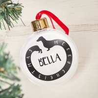 Merry Christmas Sausage Dog Bauble