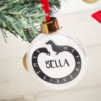 Merry Christmas Sausage Dog Bauble