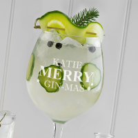 Merry Ginmas Gin Glass